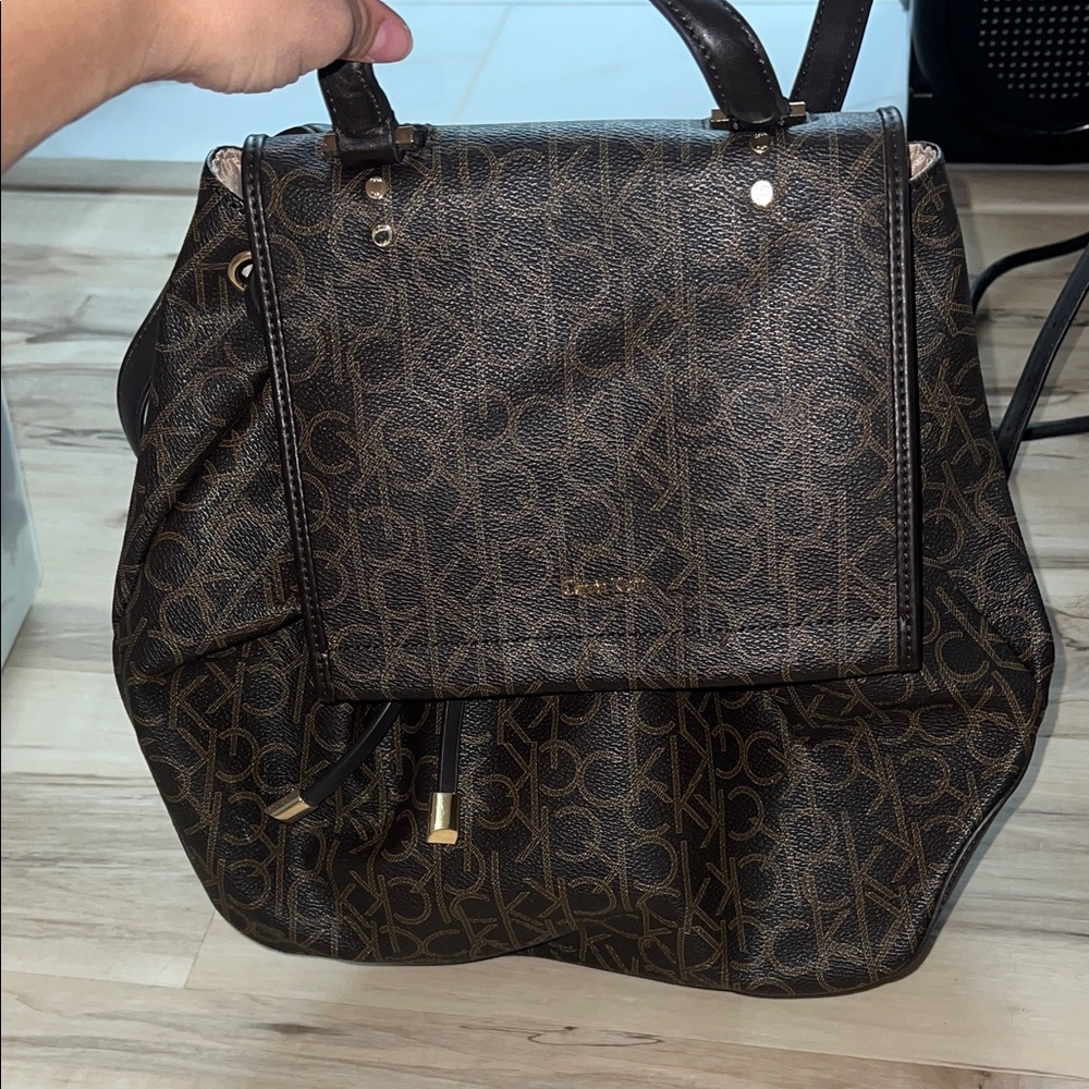 Calvin Klein Monogram Dark Brown Backpack